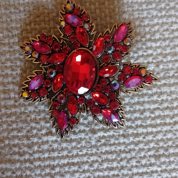 🌲Vibrant Poinsettia Brooch🌲 - Picture 10 of 11